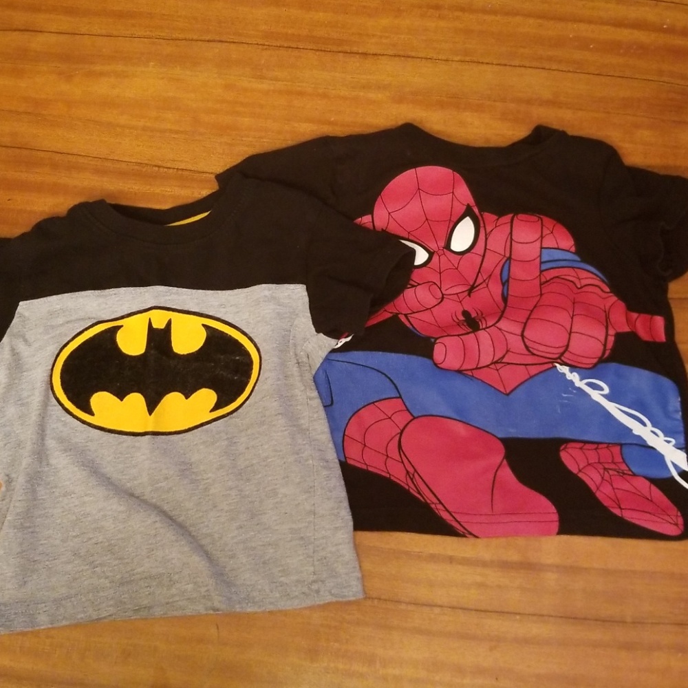Batman and Spiderman Tshirts plus Swim trunks (18 months & 2T) - Picture 2 of 11